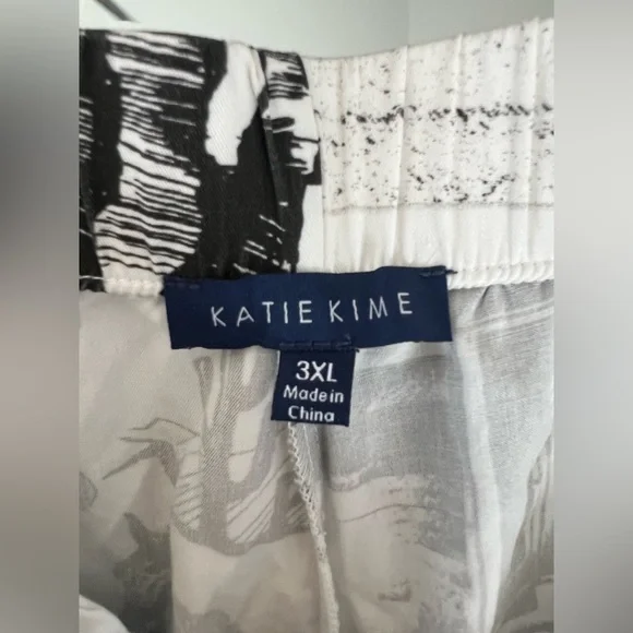 KATIE KIME Marfa Toile Pajama Pant Set Black Cotton size 3XL Horse Prada western - Picture 9 of 10